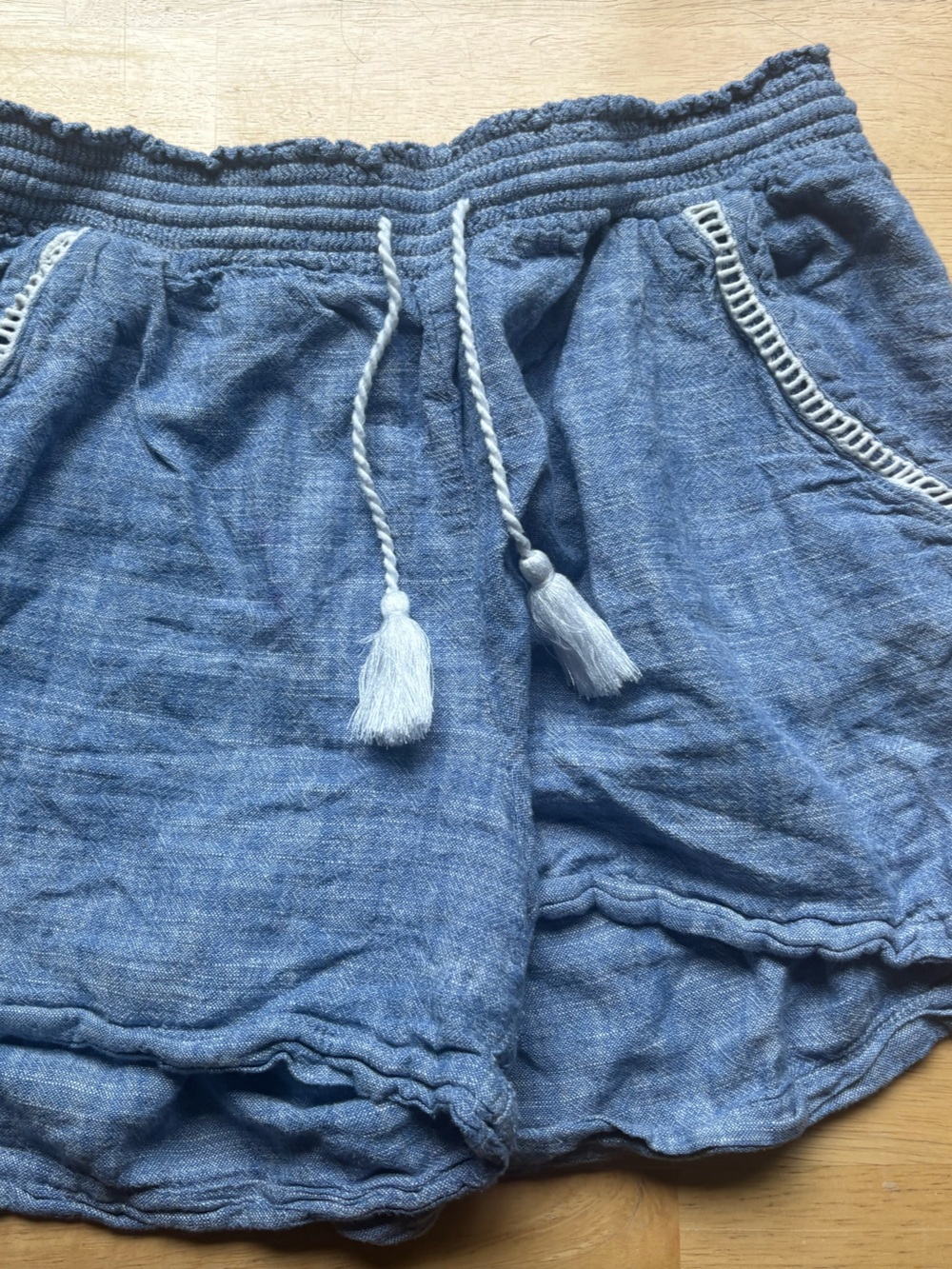 Briggs New York Blue Linen-Blend Drawstring Shorts